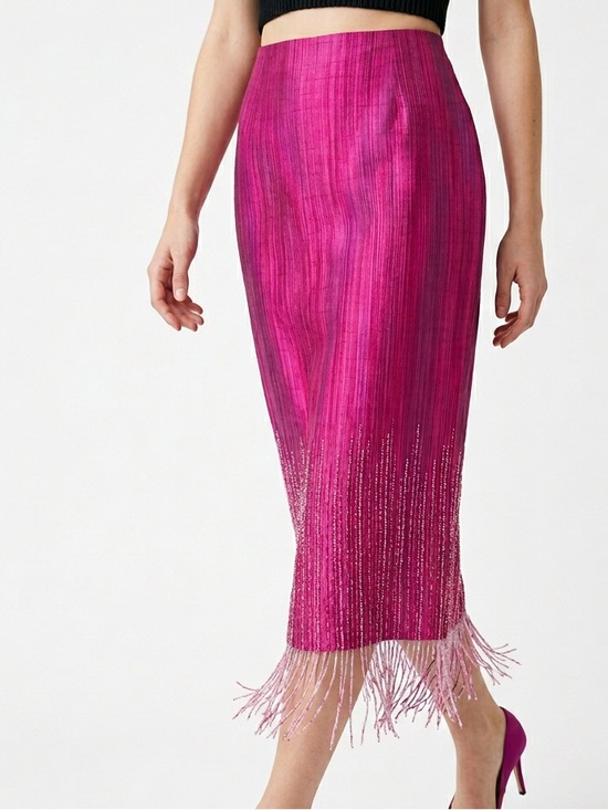 Muse Dresses & Skirts - Muse silk skirt with fringe